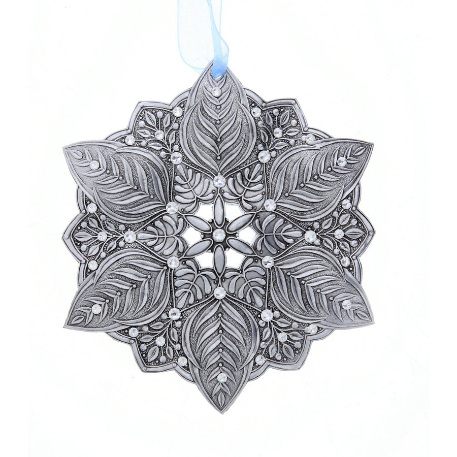 Product view of Snow Crystal Winter Greens Ornament