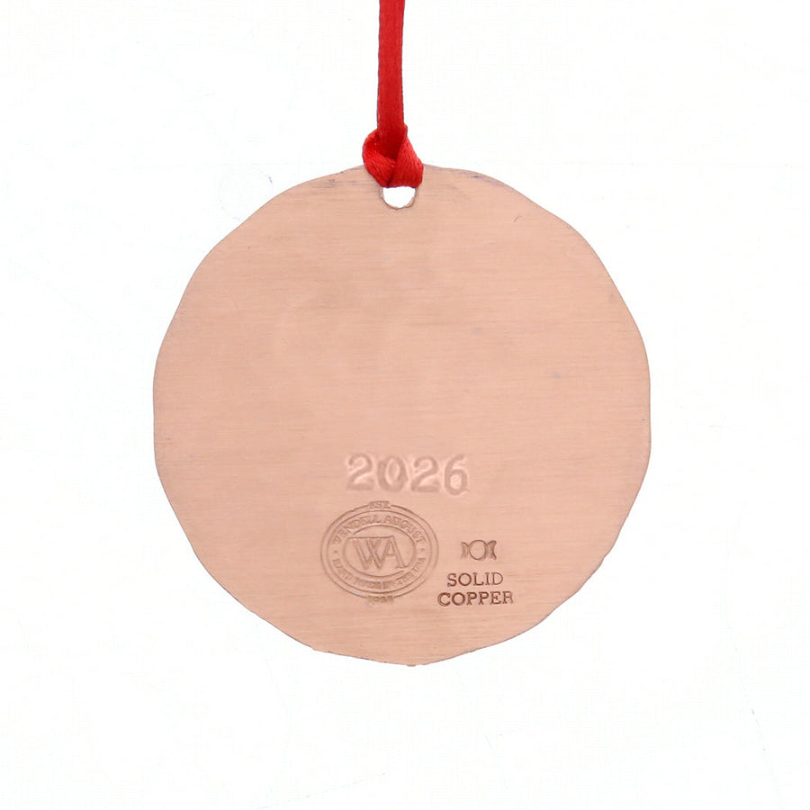 Reverse-side view of 2026 Annual Ornament- Cozy Christmas Hearth