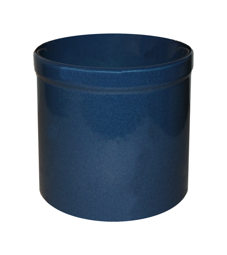 Midnight blue 2-gallon stoneware preserving crock