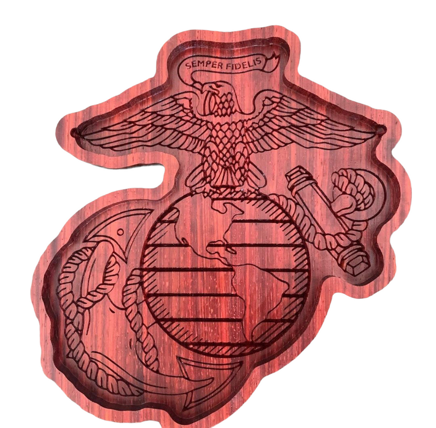Red-toned Marine-emblem shaped tray