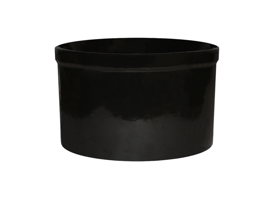 Black stoneware utility crock - 2 quart low profile
