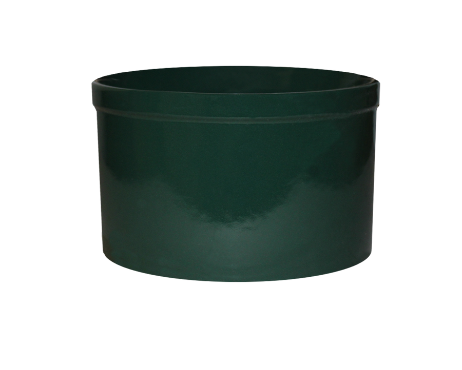 Hunter green stoneware utility crock - 2 quart low profile