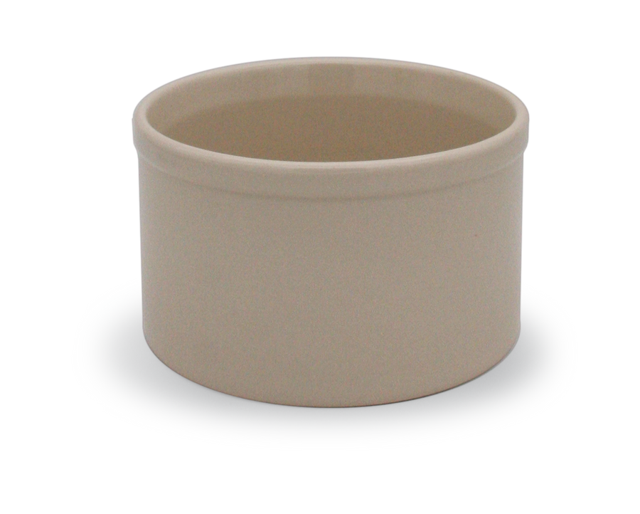 Bristol off-white stoneware utility crock - 2 quart low profile