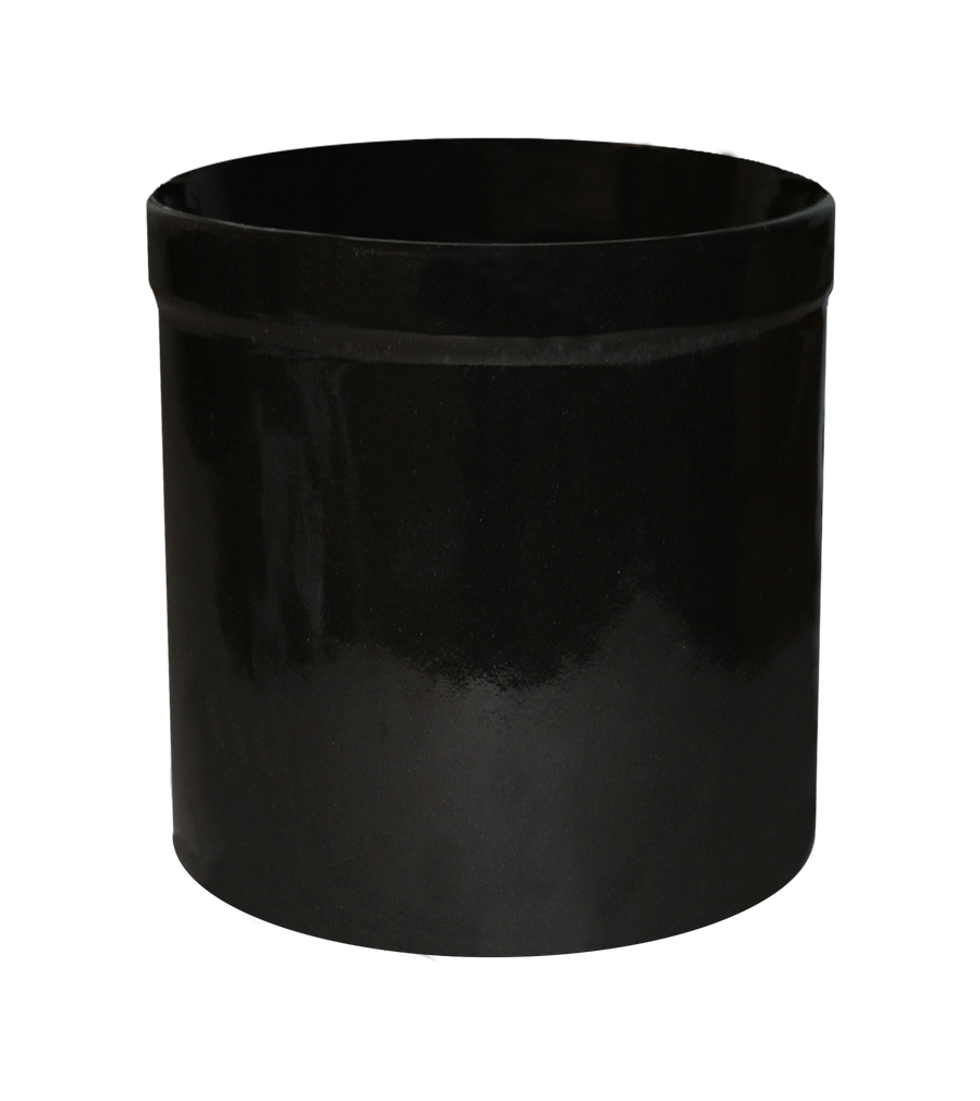 Black stoneware utility crock - 2 gallon