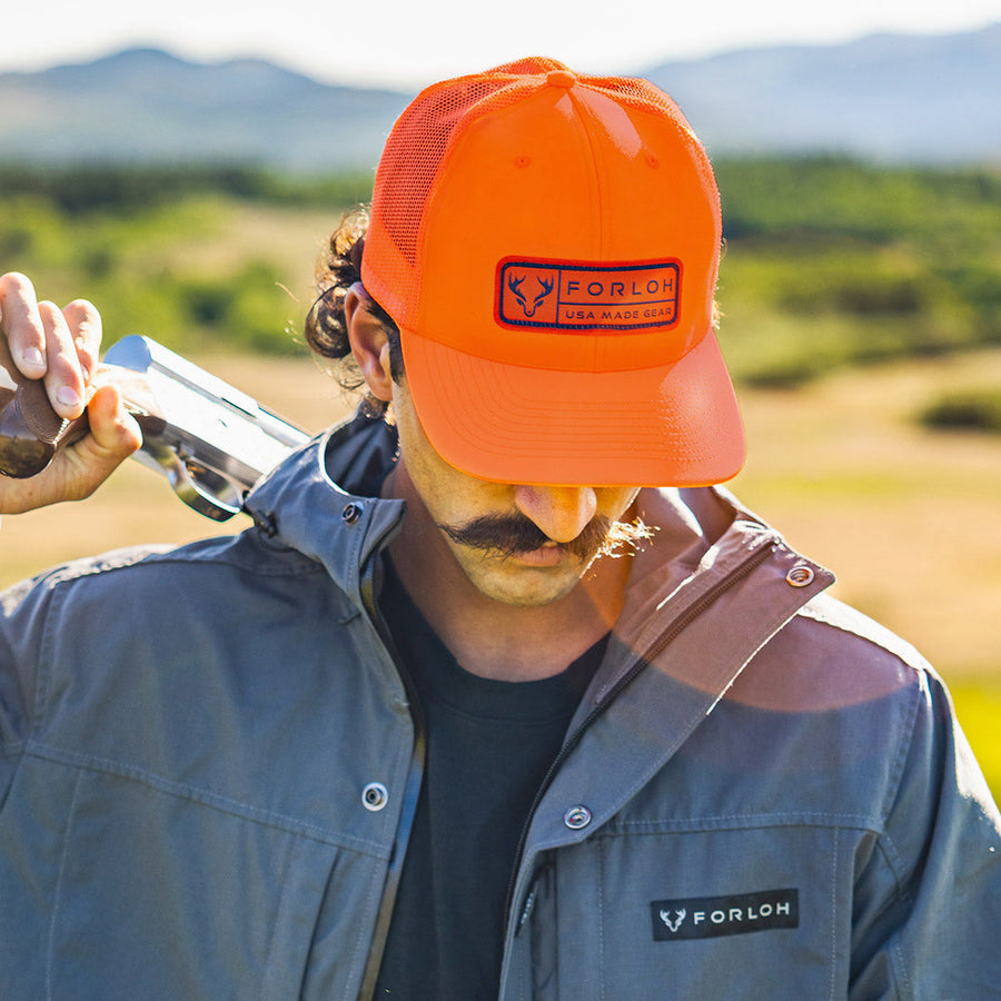 Blaze Orange Hunting Patch Mesh Hat