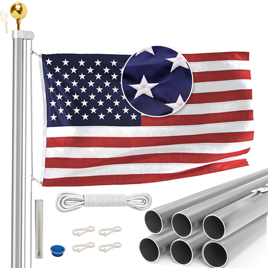 20-Foot Sectional Flagpole Kit — flagpole kit contents and packaging (image 3)