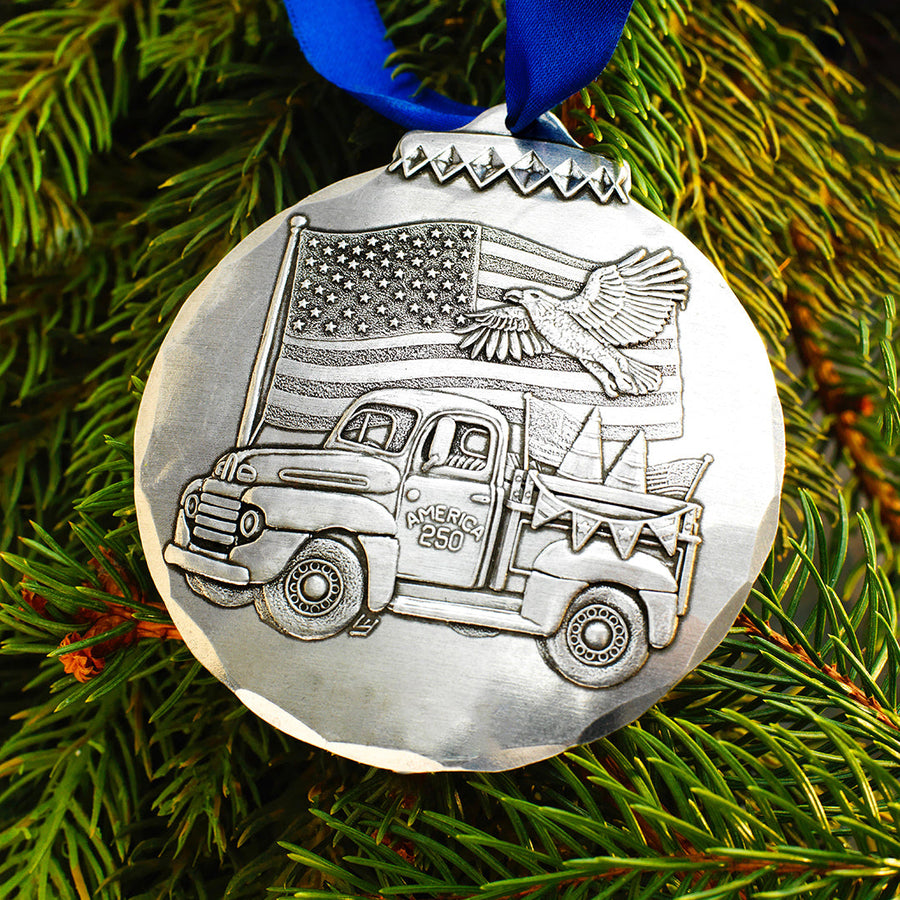 Styled display featuring Spirit of America250 Ornament