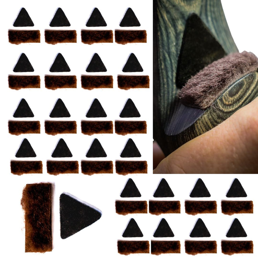 Universal Calf Hair Arrow Rest & Leather Strike Plate Set — large quantity of rest and strike-plate pieces