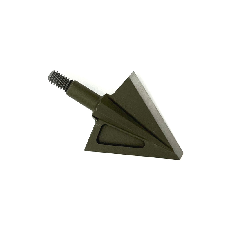Single-bevel broadhead with an olive-colored body