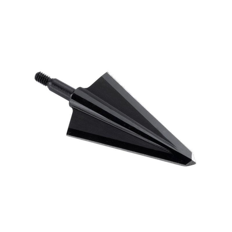 Longer-profile two-blade double-bevel broadhead