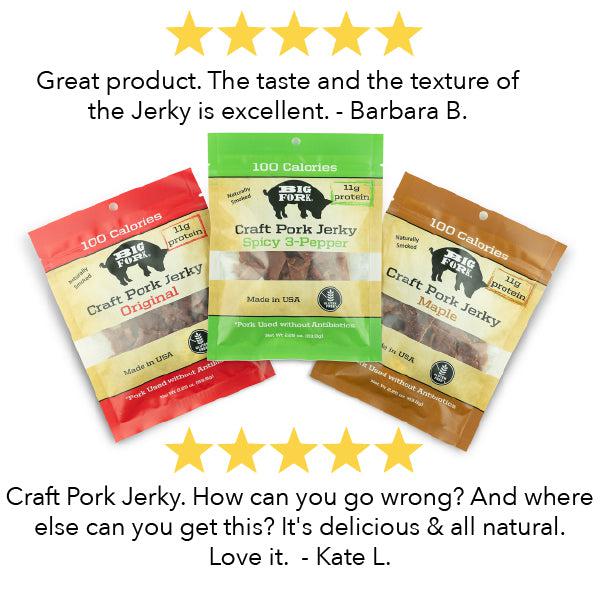 Craft Pork Jerky Sampler - 1 pack of each flavor (3 total) - product image 1