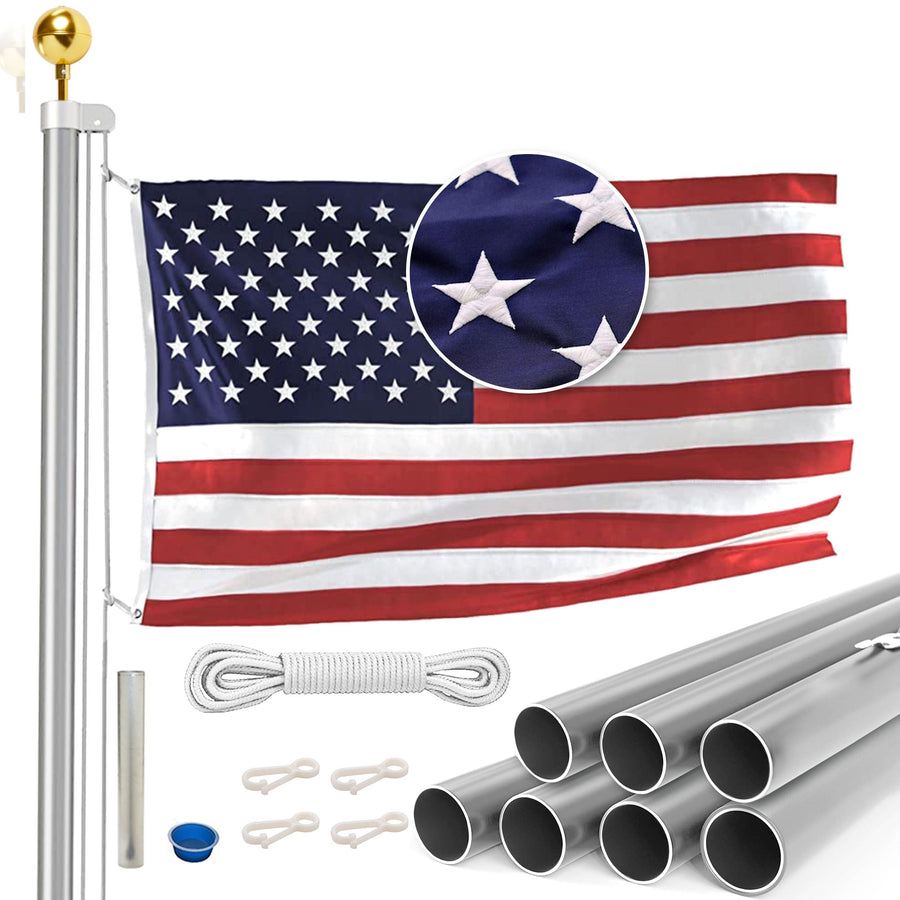 30-Foot Sectional Flagpole Kit — flagpole kit contents and packaging (image 2)
