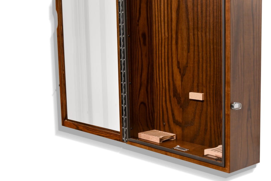 Open Rich Tobacco ash ClimaCase showing lower interior and glass door