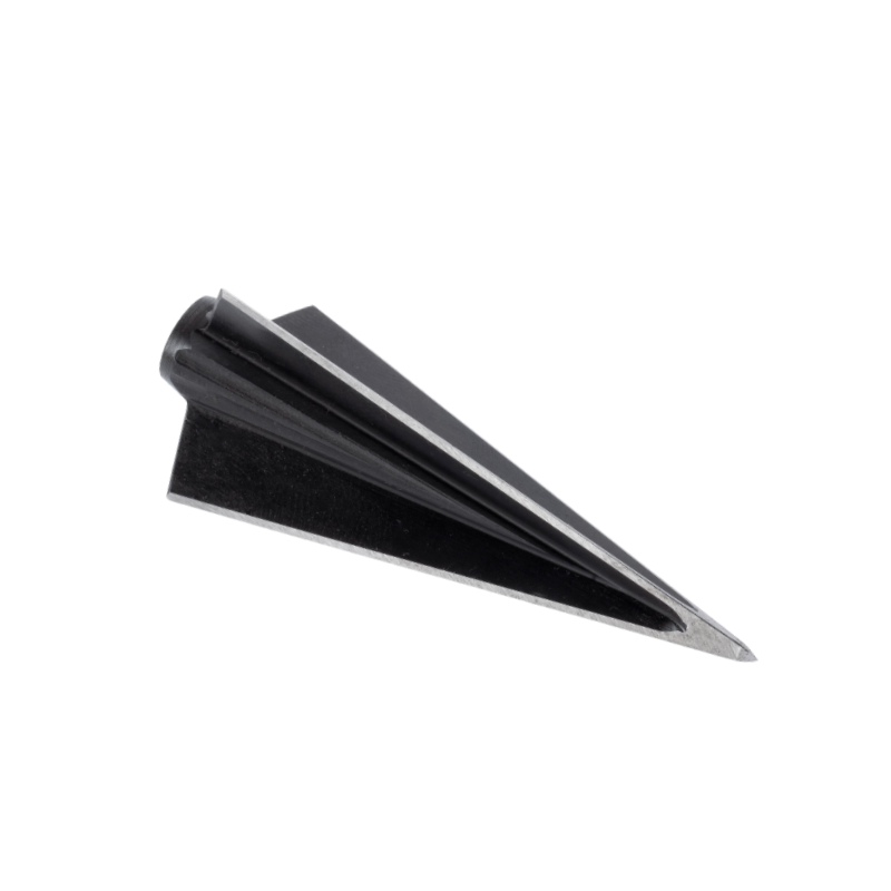 Alternate view of a three-blade glue-on broadhead