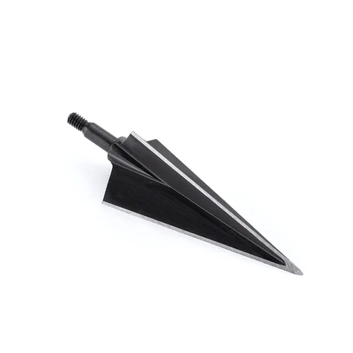 Long wide-cut three-blade broadhead