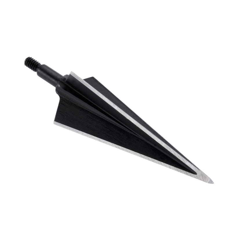 Heavy three-blade broadhead with threaded shank