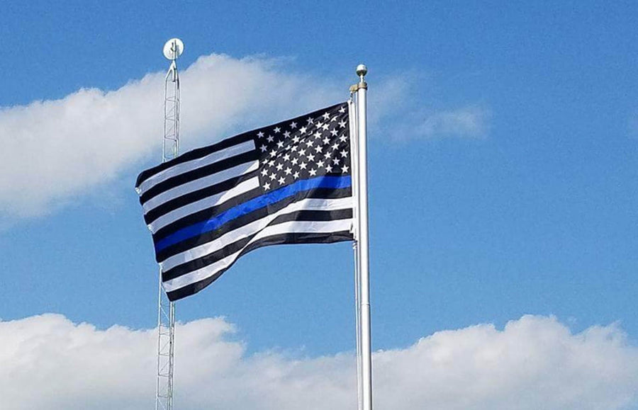 3 x 5 American-made Thin Blue Line police flag with reinforced metal grommets