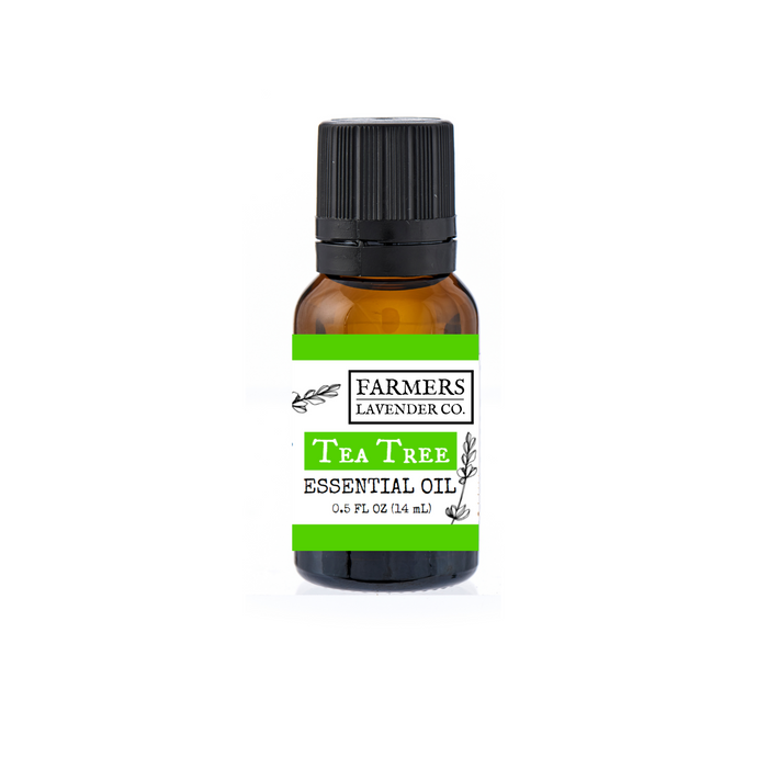 Tea Tree Pure Essential Oil — amber essential-oil bottle with screw cap
