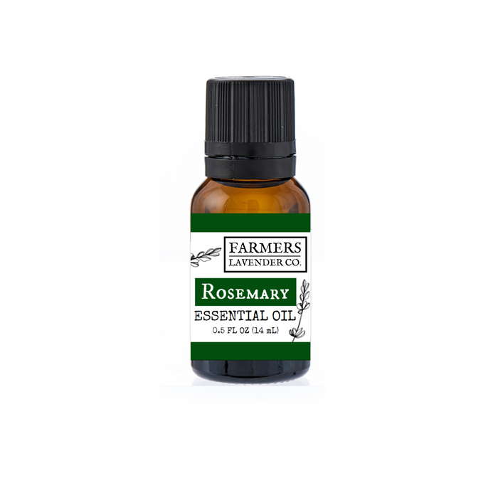Rosemary Pure Essential Oil — amber essential-oil bottle with screw cap