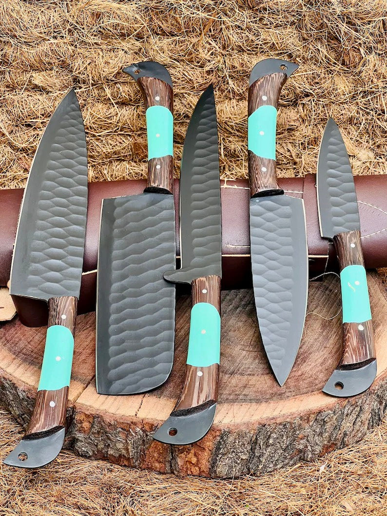 Here’s a fresh, seasonal rewrite with trending keywords and SEO-optimized structure:  Product Title: Premium Knofe Set – 13" Forged Stainless Steel Blade with Wenge Wood & Resin Handle + Leather Sheath