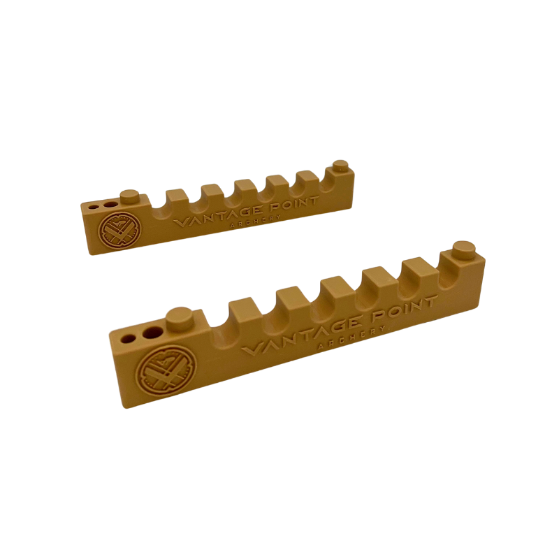 Pair of tan Laurel Mountain arrow cresting rests