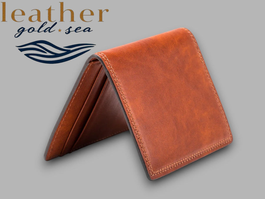 Handmade Mens Leather Bifold Wallet– Brown