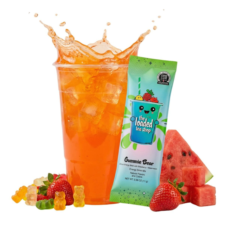 Gummie Bear loaded tea mix in strawberry and watermelon flavor