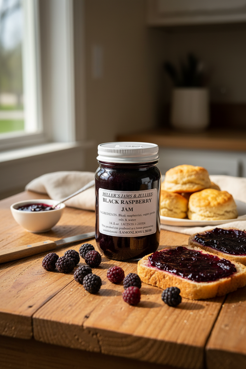 Miller’s Black Raspberry Jam | Authentic Local Amish-Made Spread – product listing image 1