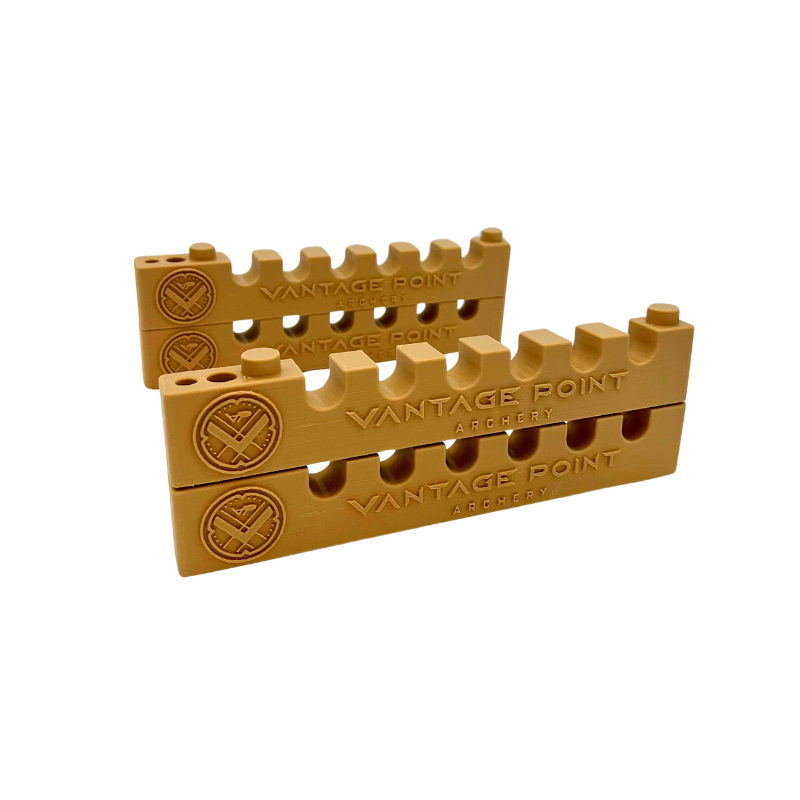 Stacked tan arrow cresting rests