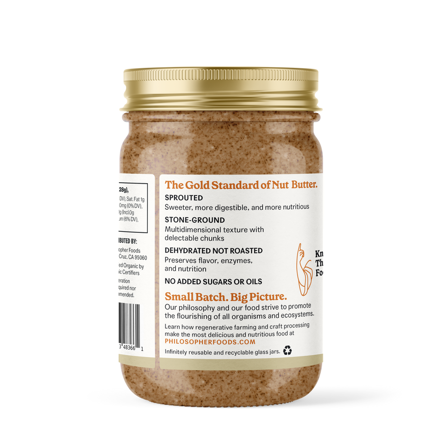 Product photo for Naked Crunchy Sprouted Almond Butter – Almond & Salt