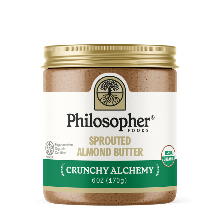 Product packaging for Crunchy Alchemy Sprouted Almond Butter with Vanilla