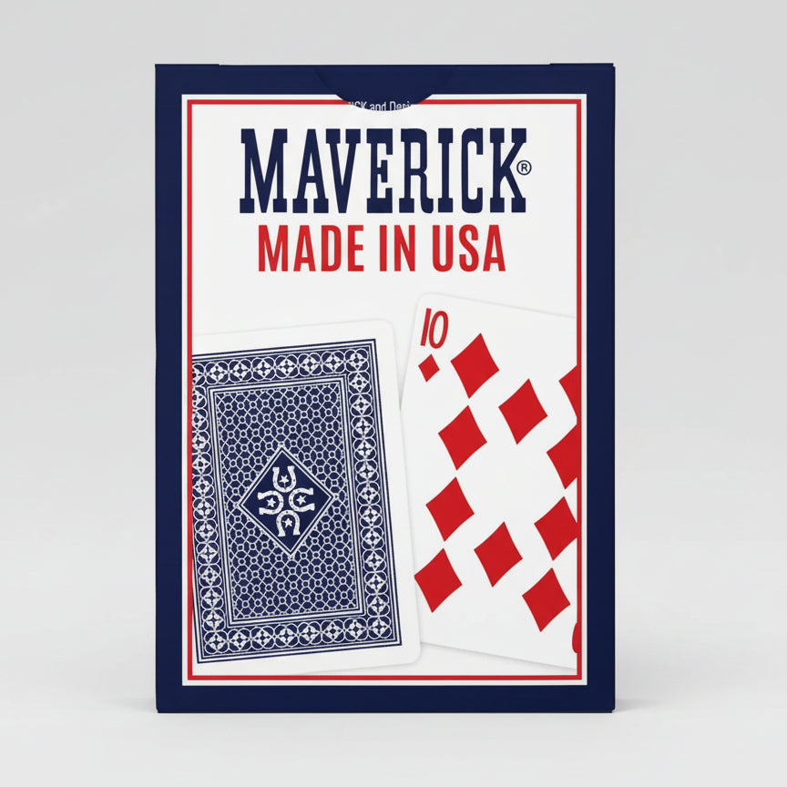 Blue Maverick tuck showing its card-back illustration