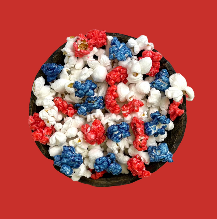 Red & Blue Team Color Sweet & Salty Popcorn — gourmet popcorn product image