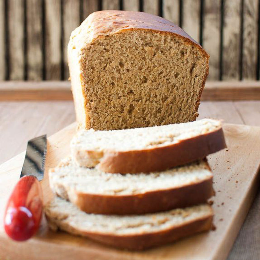 Miracle Flour Sweet Lupin Flour: baked bread serving idea.