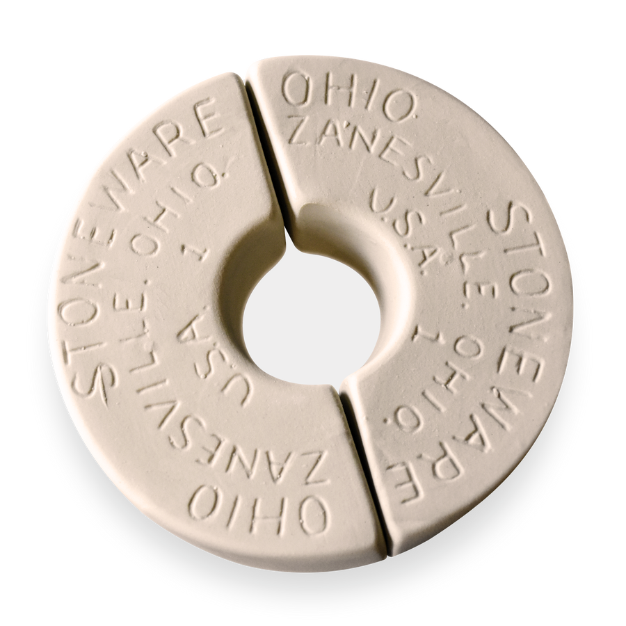 1-Gallon Stoneware Crock Weight Set - joined weights showing the center opening