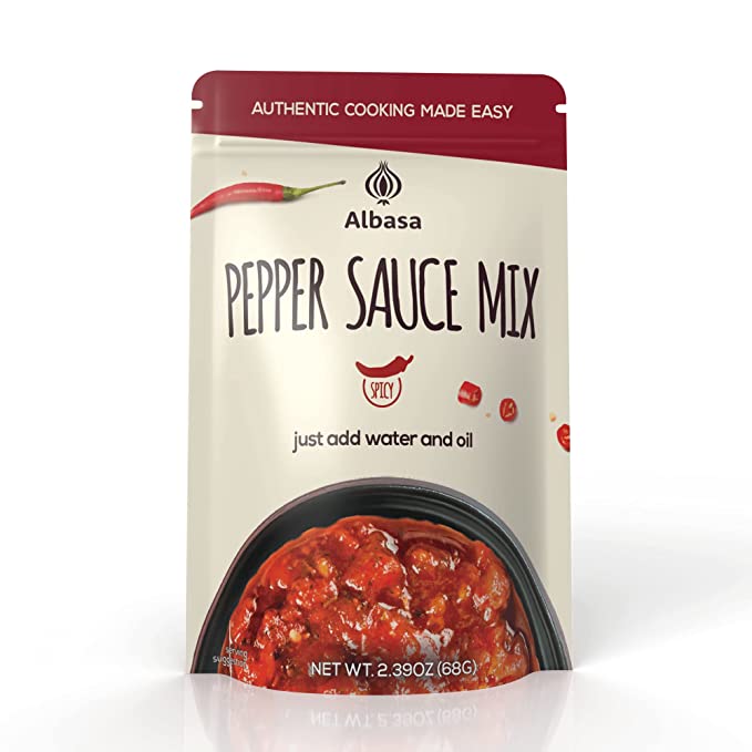 Spicy pepper sauce mix small pouch, front label