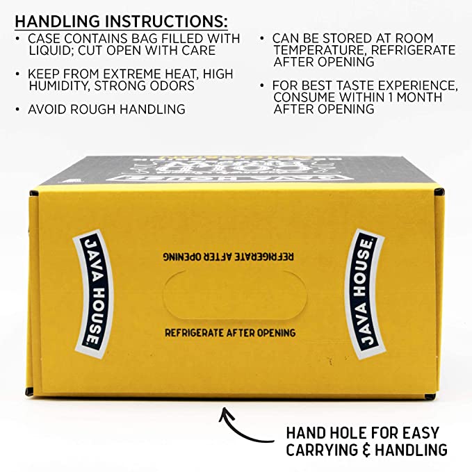 Colombian box top with handling instructions