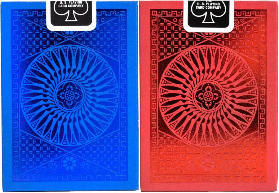 Tally-Ho Metal Luxe Playing Cards, Circle Back (Red & Blue)