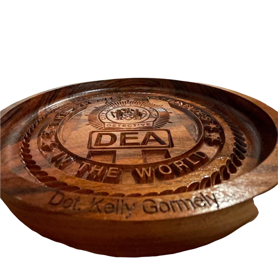 Angled view showing the tray rim and recess