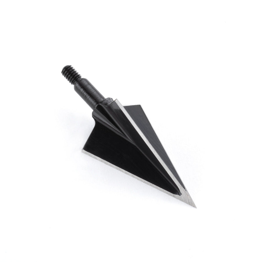 Three-blade broadhead showing the chisel tip