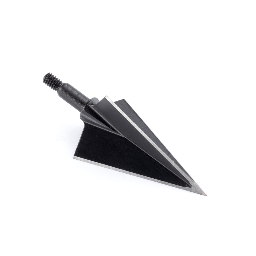 Wide three-blade broadhead showing the ferrule