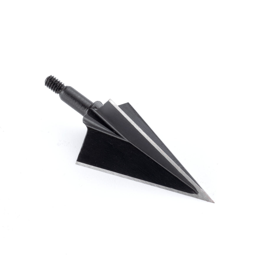 Solid wide-cut three-blade broadhead