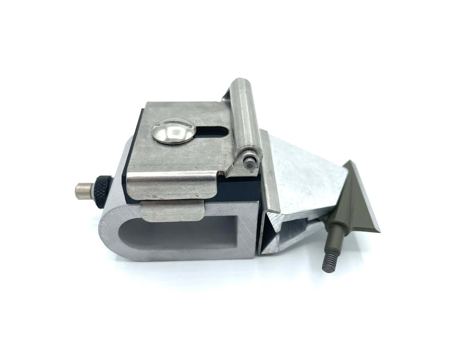 KME broadhead sharpener with the high-angle spacer installed