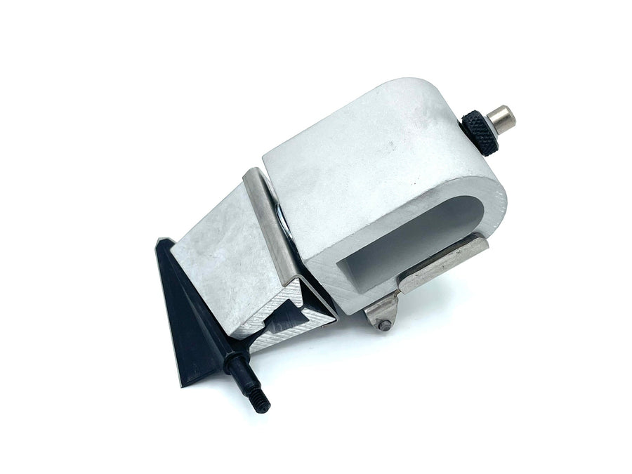 KME sharpener holding a two-blade broadhead for demonstration