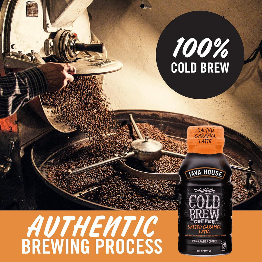 Salted Caramel latte with cold-brewing process graphic