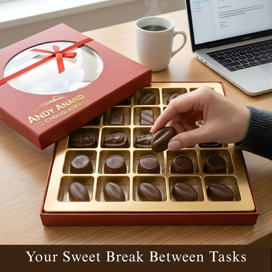 Sugar-Free Vegan Belgian Dark Chocolate Truffles Gift Box, 25 pc