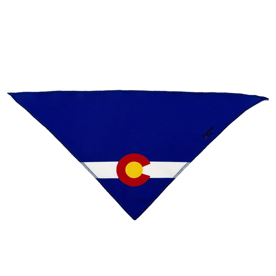 Tie-on dog bandana with Colorado flag design