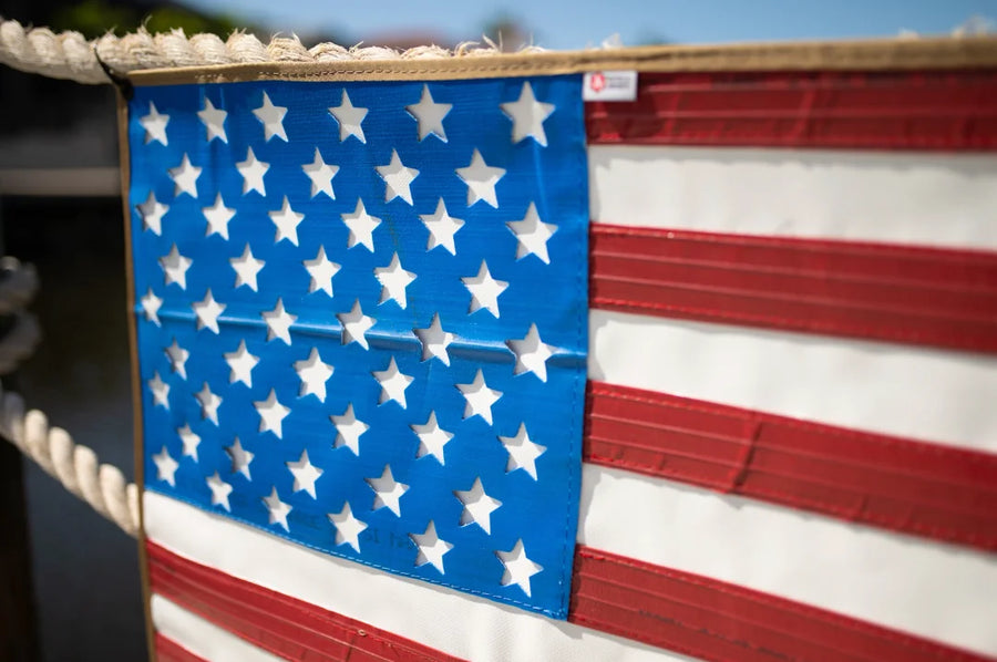 Rubber Fire Hose American Wall Flag - 24 x 42 in