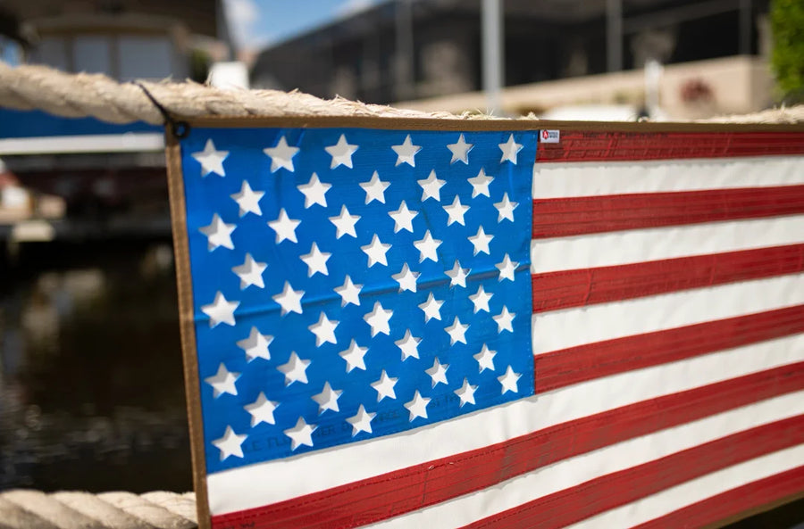 Rubber Fire Hose American Wall Flag - 24 x 42 in