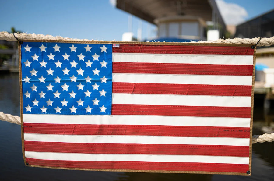 Rubber Fire Hose American Wall Flag - 24 x 42 in